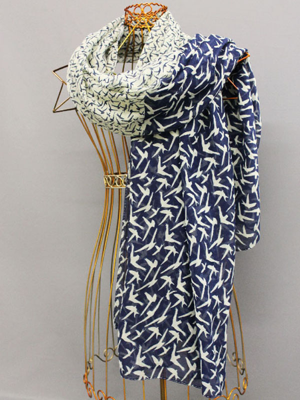 Multi bird pattern scarf