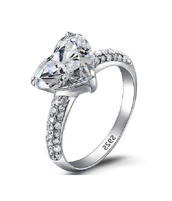 Heart cubic zirconia engagement ring -valentine