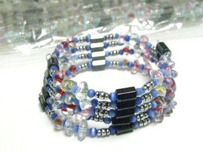 Sell by dozen - mixed color 12 pc multi beads stretch bracelet mens jewelry