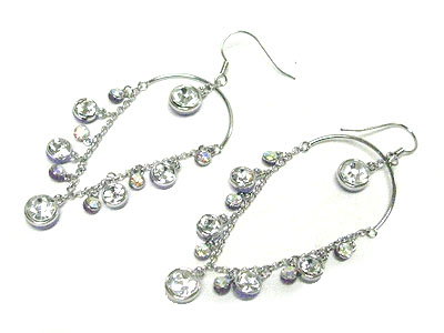 Multi crystal ball drop earring