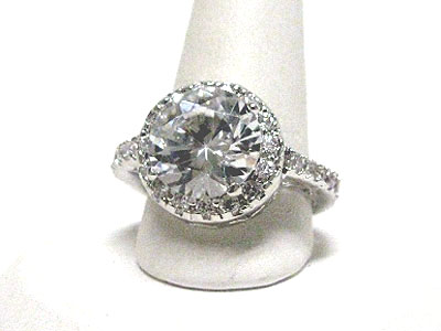 Cubic zirconia and crystal line ring