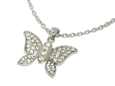 Crystal butterfly necklace