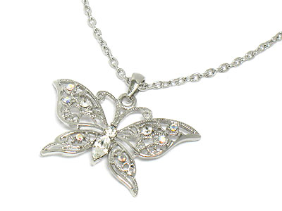 Crystal butterfly necklace