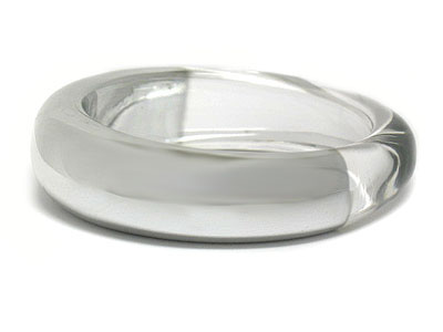 Half opaque and half transparent acrylic bangle bracelet