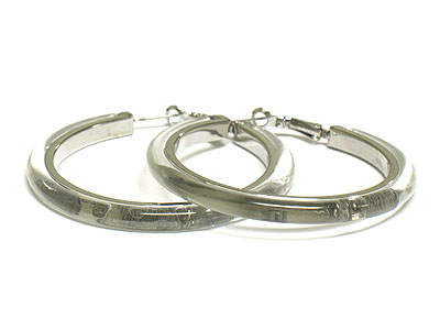 Acrylic and metal hoop earring - hoops