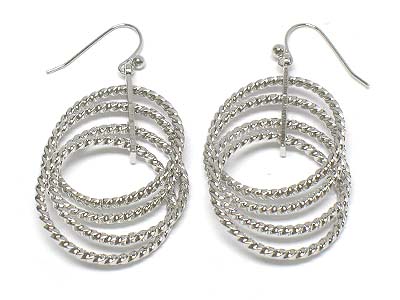 Multi metal circle link earring 