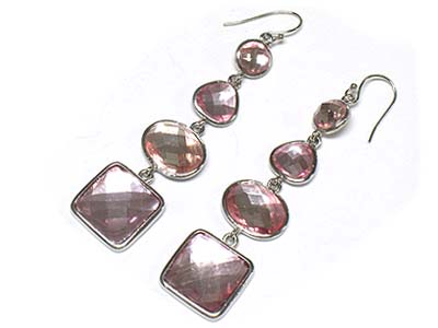 Acryl stone multi shape dangle earring