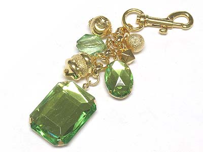 Epoxy stone charms dangle key chain or bag charm