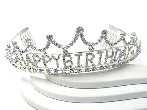 Happy birthday rhinestone tiara