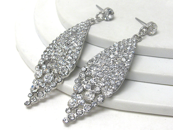 Crystal stud drop earring