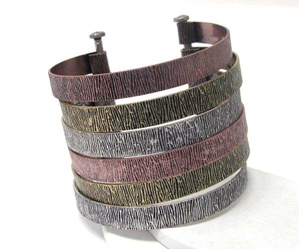 Multi metal sheet link bracelet