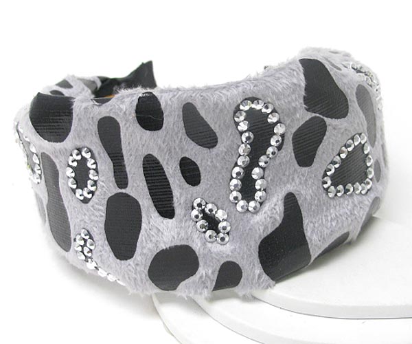 Crystal deco animal print fabric headband