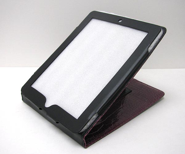 Crocodile pattern leatherette folding tablet pc holder