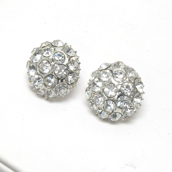 Crystal deco dome stud earring