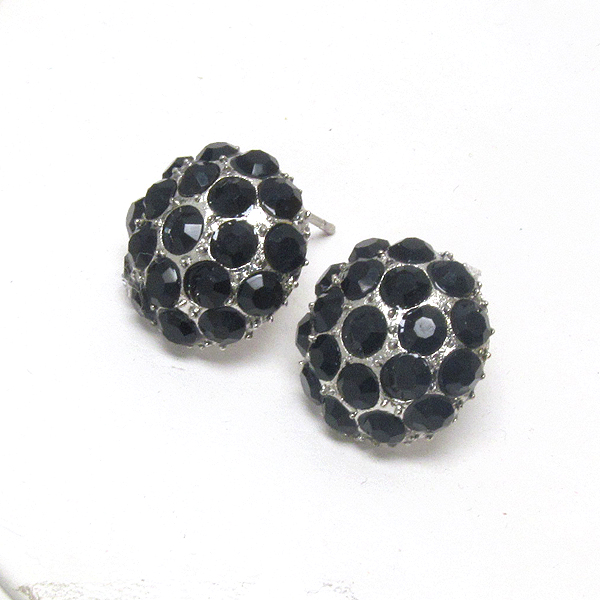 Crystal deco dome stud earring