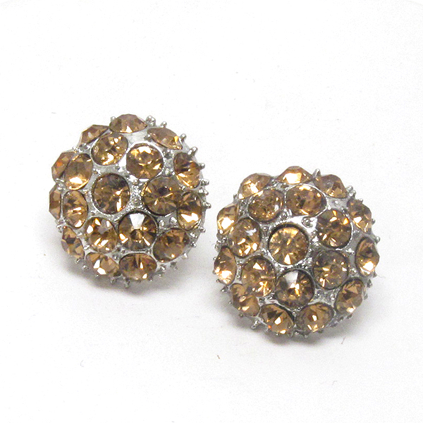 Crystal deco dome stud earring