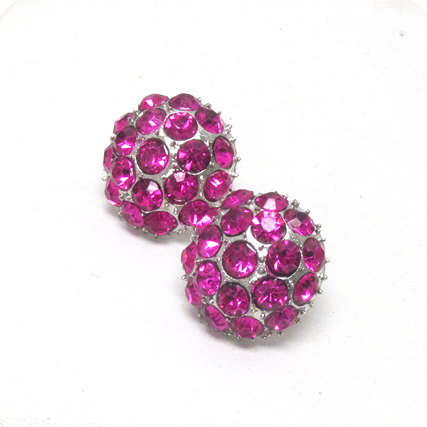 Crystal deco dome stud earring