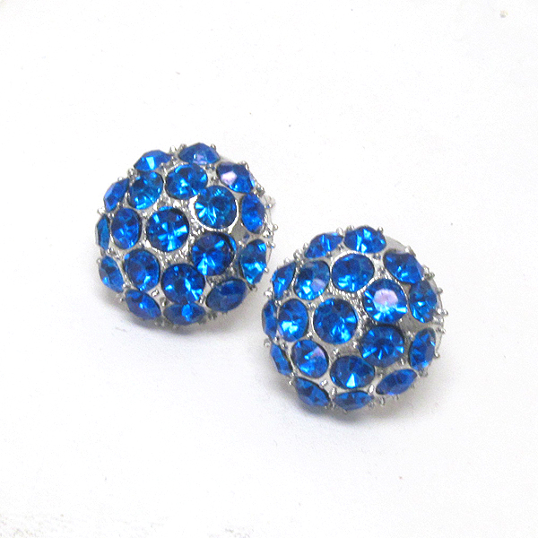 Crystal deco dome stud earring