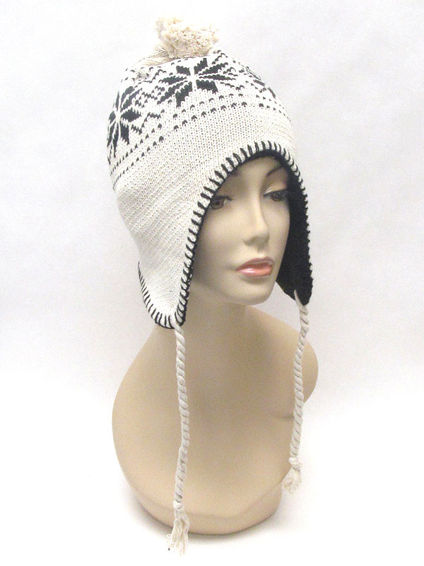 Snow embroider winter beanie