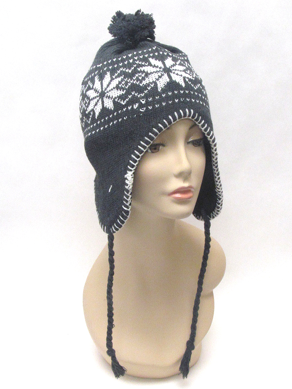 Snow embroider winter beanie