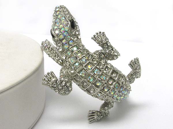 Crystal stud lizard hinge bangle