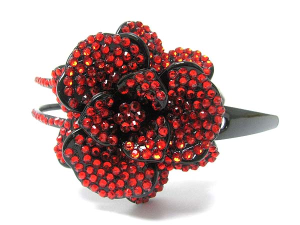 Crystal stud acryl flower accent headband