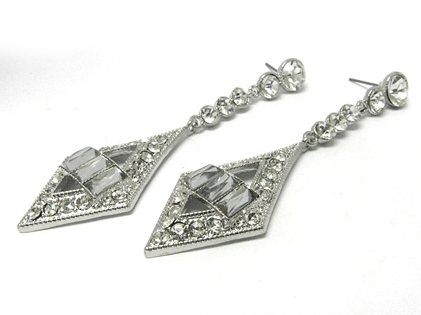 Mixed crystal drop earring