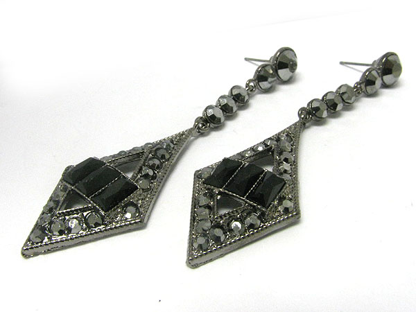 Mixed crystal drop earring