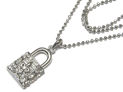 Fleur de lis lock necklace