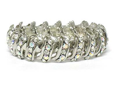 Crystal swirled stretch bracelet