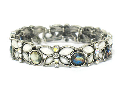 Crystal butterfly deco stretch bracelet