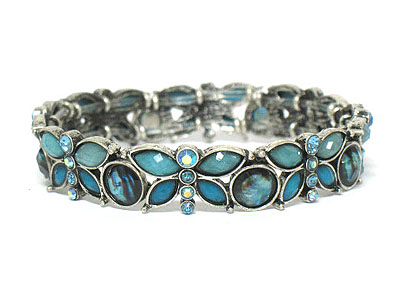 Crystal butterfly deco stretch bracelet