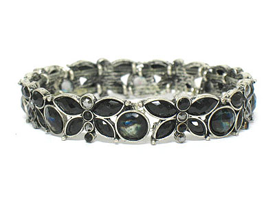 Crystal butterfly deco stretch bracelet