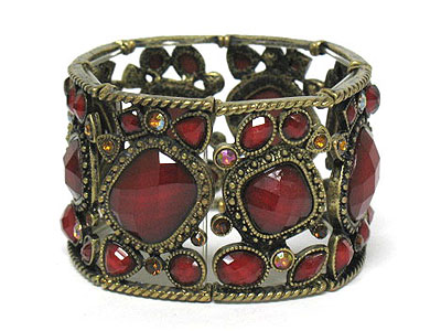 Crystal deco wide stretch bracelet