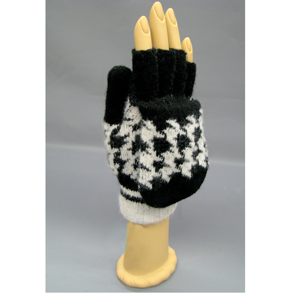 Hounstooth pop top glove