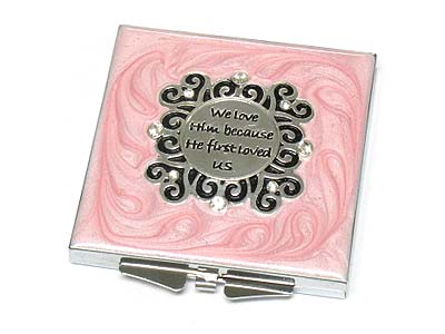 Bible message square compact mirror - two side mirror 