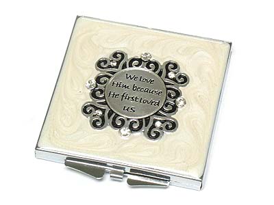 Bible message square compact mirror - two side mirror 