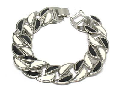 Epoxy two tone cover chain bracelet 