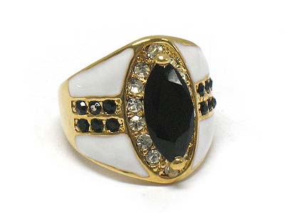 Acryl stone and crystal deco ring 