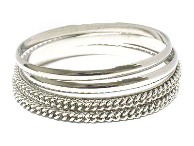 Multi metal four bangles 