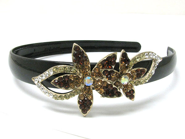 Crystal stud flower deco headband