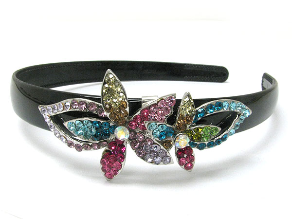 Crystal stud flower deco headband