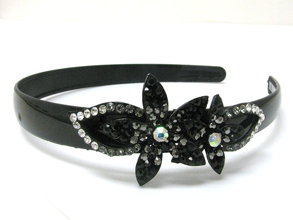 Crystal stud flower deco headband