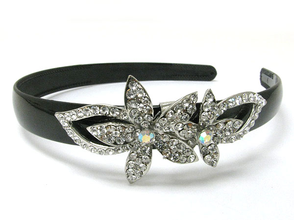 Crystal stud flower deco headband