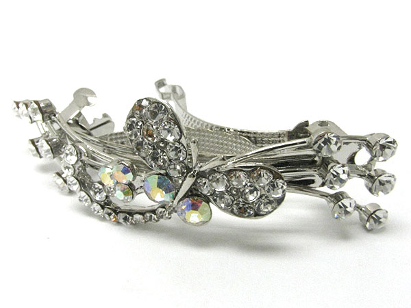 Crystal stud butterfly deco hair pin