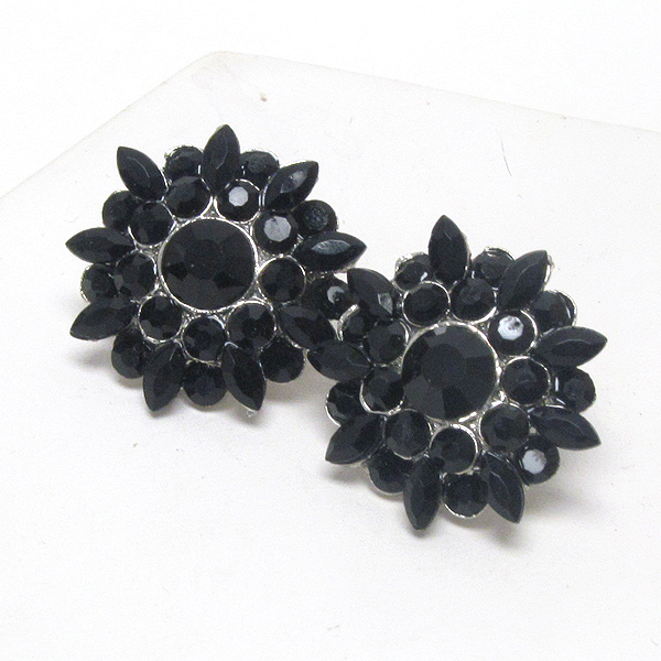 Crystal deco flower earring