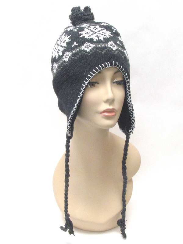 Snow embroider winter beanie