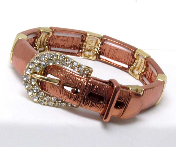 Crystal buckle belt magnetic stretch bracelet