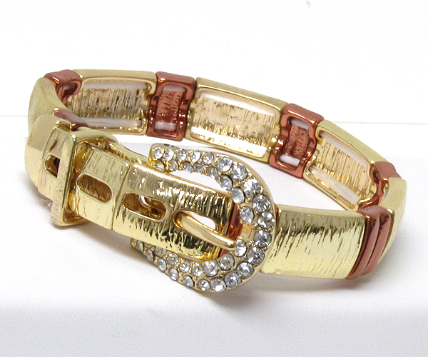 Crystal buckle belt magnetic stretch bracelet