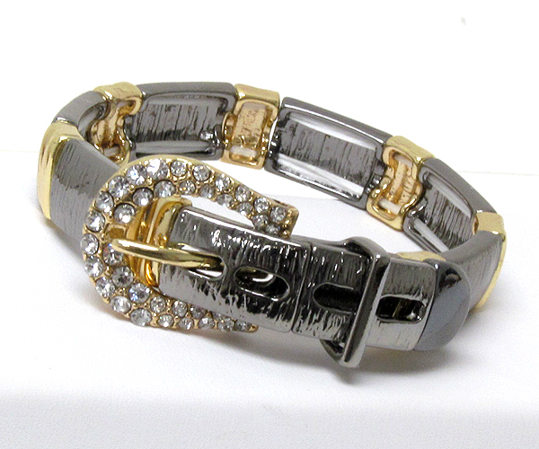 Crystal buckle belt magnetic stretch bracelet